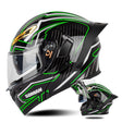 SOMAN Motorcycle Dual Lens Riding Peel-Off Full Coverage Helmet, Size: XL(Bright Black Green) - free shipping - PMC TechLife - Order now!