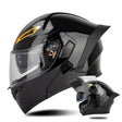 SOMAN Motorcycle Dual Lens Riding Peel-Off Full Coverage Helmet, Size: XXL(Bright Black) - Helmets by SOMAN | Online Shopping South Africa | PMC TechLife | Buy Now Pay Later Mobicred