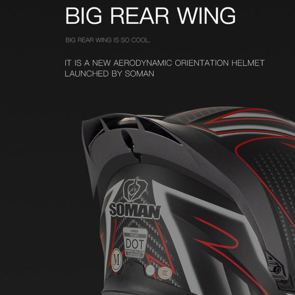 SOMAN Motorcycle Dual Lens Riding Peel-Off Full Coverage Helmet, Size: XXL(Black Fluorescent Yellow Spark)