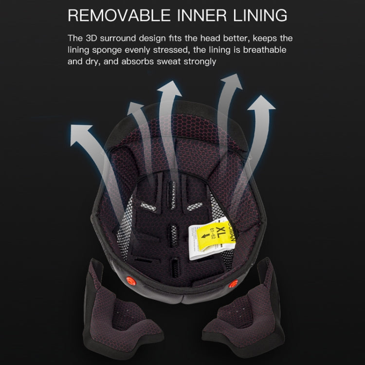 SOMAN Motorcycle Dual Lens Riding Peel-Off Full Coverage Helmet, Size: XXL(Black Fluorescent Yellow Spark)