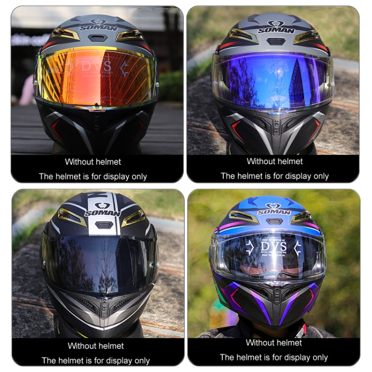 Motorcycle Helmet Lens with Anti-fog Spikes for SOMAN K1/K3SV/K5, Color: Tea Film Revo Purple Red Gold