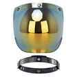 Motorcycle Helmet Three-Button Windproof Lens With Bracket(Gold) - Helmets by PMC TechLife | Online Shopping South Africa | PMC TechLife | Buy Now Pay Later Mobicred
