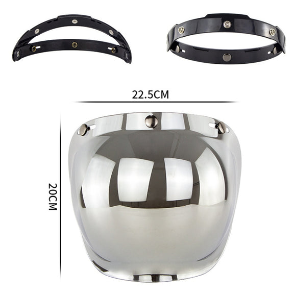 Motorcycle Helmet Three-Button Windproof Lens With Bracket(Gradient Blue)