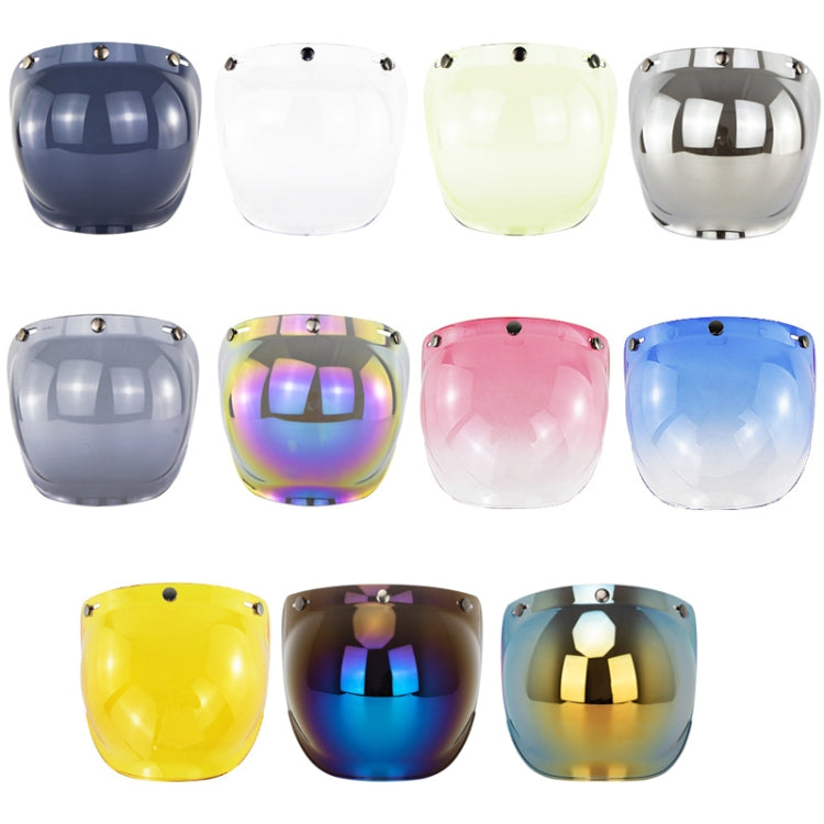 Motorcycle Helmet Three-Button Windproof Lens With Bracket(Plating Blue)