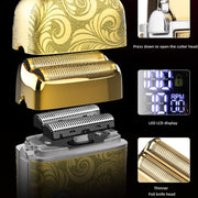 Men Bald Haircut 2 In 1 Electric Hair Clipper Water-resistant Set(Gold)
