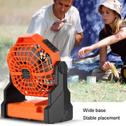 Outdoor Infinitely Variable Speed Portable Large Wind Charging Camping Lighting Fan(Black Green)