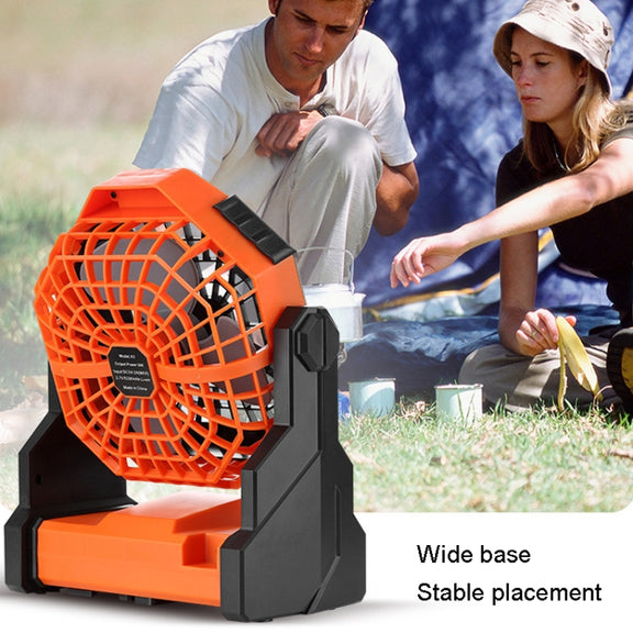 Outdoor Infinitely Variable Speed Portable Large Wind Charging Camping Lighting Fan(Black Green)
