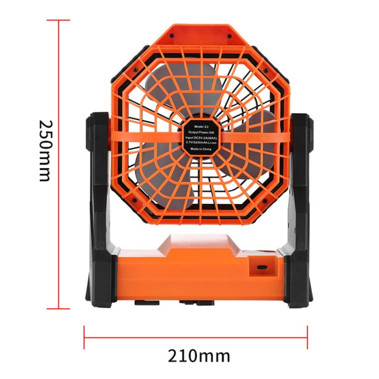 Outdoor Infinitely Variable Speed Portable Large Wind Charging Camping Lighting Fan(Black Green) - Electric Fans by PMC TechLife | Online Shopping South Africa | PMC TechLife | Buy Now Pay Later Mobicred