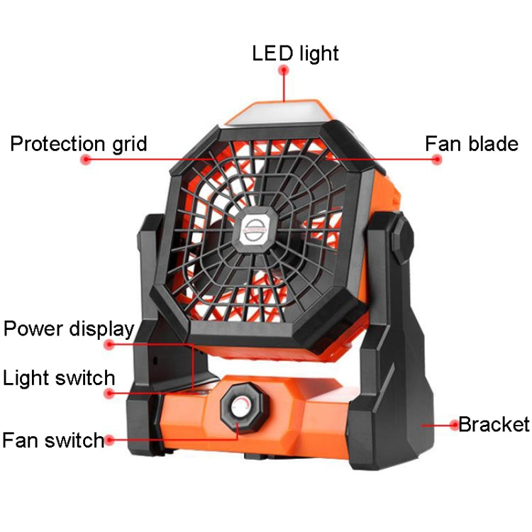 Outdoor Infinitely Variable Speed Portable Large Wind Charging Camping Lighting Fan(Black Green) - Electric Fans by PMC TechLife | Online Shopping South Africa | PMC TechLife | Buy Now Pay Later Mobicred