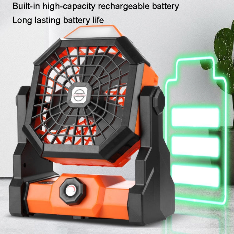 Outdoor Infinitely Variable Speed Portable Large Wind Charging Camping Lighting Fan(Black Green) - Electric Fans by PMC TechLife | Online Shopping South Africa | PMC TechLife | Buy Now Pay Later Mobicred