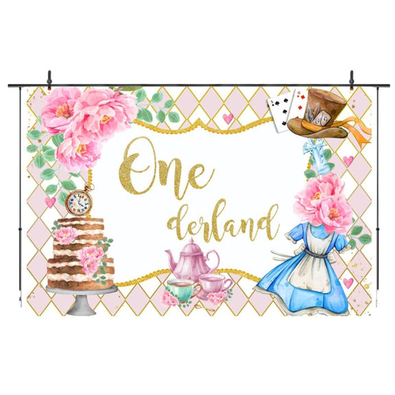 180x180cm Tea Party Tea Cup Teapot Birthday Backdrop Cloth