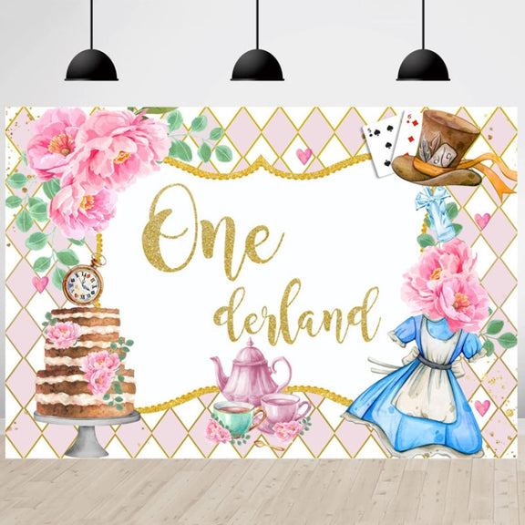 180x180cm Tea Party Tea Cup Teapot Birthday Backdrop Cloth