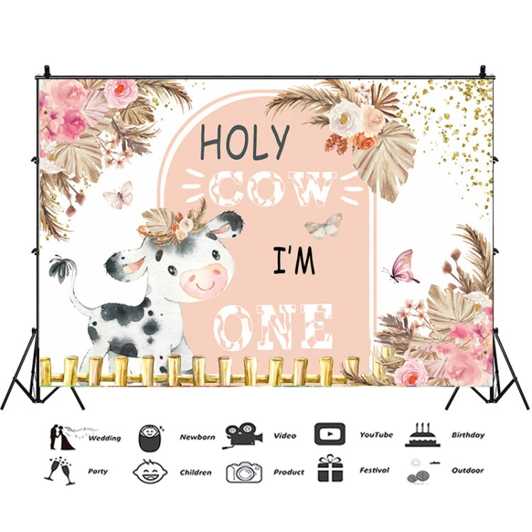 210x150cm Dairy Cow 1st Birthday Party Decoration Banner Hanging Flag Background Cloth - Birthday Party by PMC TechLife | Online Shopping South Africa | PMC TechLife