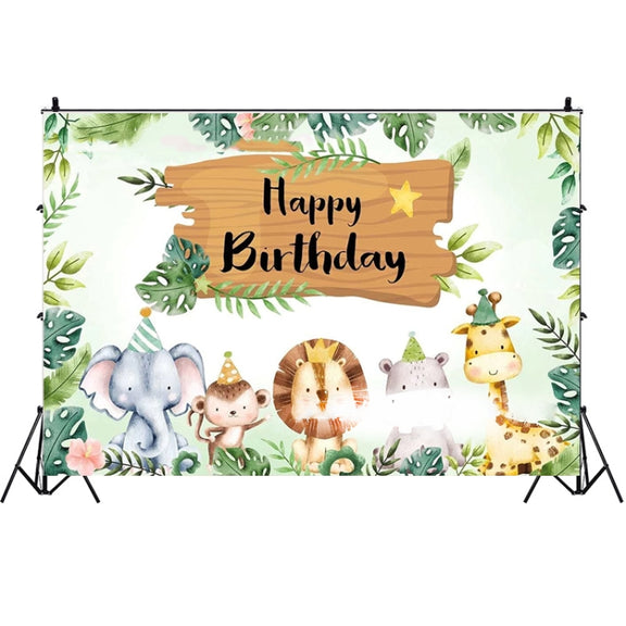 180x180cm Animal Kids Birthday Party Backdrop Cloth Tapestry Decoration Backdrop Banner Cloth