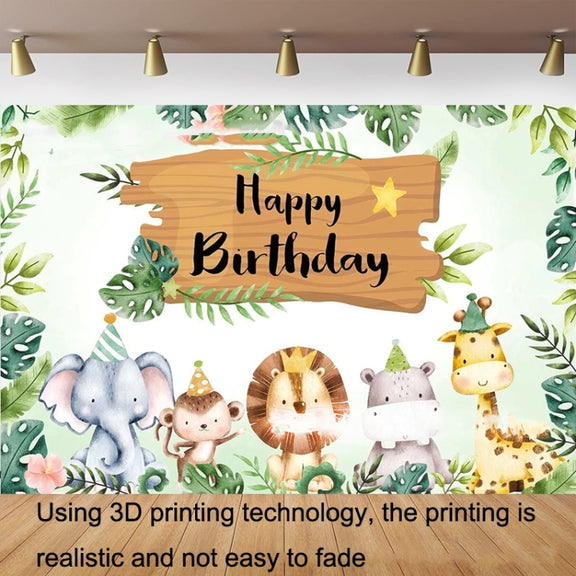 180x180cm Animal Kids Birthday Party Backdrop Cloth Tapestry Decoration Backdrop Banner Cloth