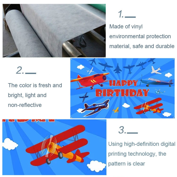 210x150cm Airplane Theme Birthday Background Cloth Children Birthday Party Decoration Photography Background - Birthday Party by PMC TechLife | Online Shopping South Africa | PMC TechLife
