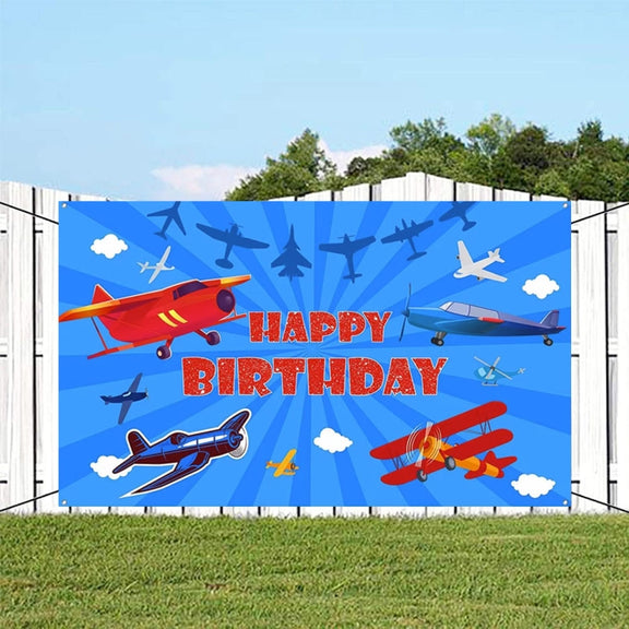 210x150cm Airplane Theme Birthday Background Cloth Children Birthday Party Decoration Photography Background