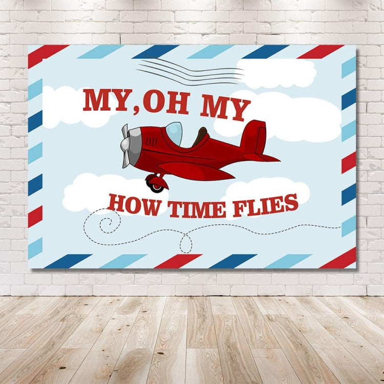 210x180cm Cartoon Small Aircraft Children Birthday Background Cloth