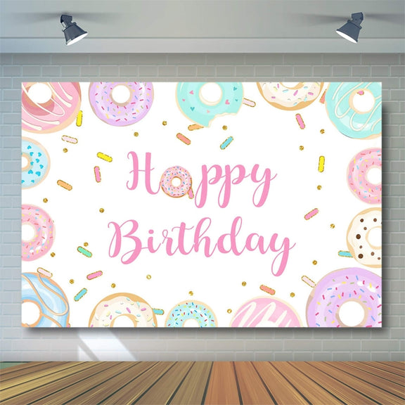 210x180cm Donut Cartoon Children Birthday Background Cloth