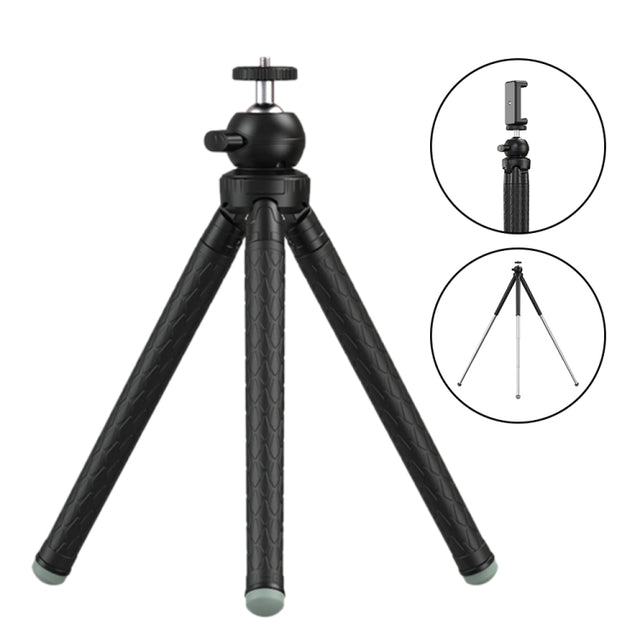 APEXEL APL-JJ09 Mobile Selfie Live Streaming Portable Stretch Telephoto Tripod(Black)