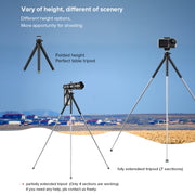 APEXEL APL-JJ09 Mobile Selfie Live Streaming Portable Stretch Telephoto Tripod(Black)