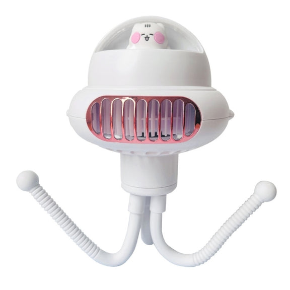Shaking Head Stroller Fan Leafless Octopus Mute Portable Mini Fan Shaking Head Version (Yellow)