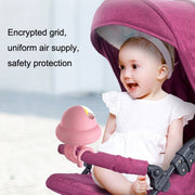 Shaking Head Stroller Fan Leafless Octopus Mute Portable Mini Fan Shaking Head Version (Yellow)