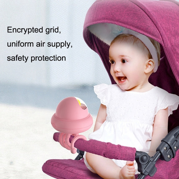 Shaking Head Stroller Fan Leafless Octopus Mute Portable Mini Fan Shaking Head Version (Yellow)