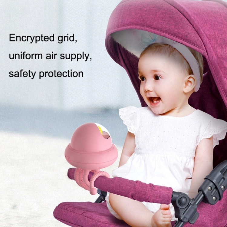 Shaking Head Stroller Fan Leafless Octopus Mute Portable Mini Fan Shaking Head Version (Yellow)