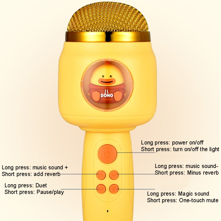 Children Wireless Microphone Bluetooth Phone Singing Microphone(Yellow)