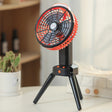 Outdoor Camping USB Charging Fan Tent Swing Head Fan With Tripod LED Light(Black Orange) - Electric Fans by PMC TechLife | Online Shopping South Africa | PMC TechLife | Buy Now Pay Later Mobicred