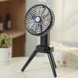 Outdoor Camping USB Charging Fan Tent Swing Head Fan With Tripod LED Light(Black) - Electric Fans by PMC TechLife | Online Shopping South Africa | PMC TechLife | Buy Now Pay Later Mobicred