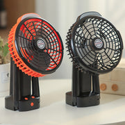 Outdoor Camping USB Charging Fan Tent Swing Head Fan With Tripod LED Light(Black)