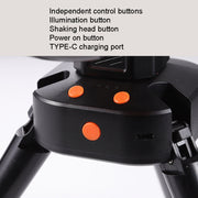 Outdoor Camping USB Charging Fan Tent Swing Head Fan With Tripod LED Light(Black)