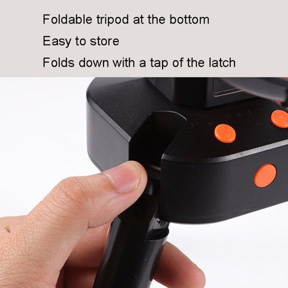 Outdoor Camping USB Charging Fan Tent Swing Head Fan With Tripod LED Light(Black Orange)