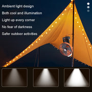 Outdoor Camping USB Charging Fan Tent Swing Head Fan With Tripod LED Light(Black Orange)