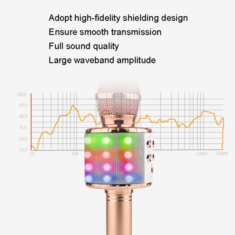 WS-858L LED Light Flashing Wireless Capacitance Microphone Comes With Audio Mobile Phone Bluetoon Live Microphone(Gold) - Microphone by PMC TechLife | Online Shopping South Africa | PMC TechLife | Buy Now Pay Later Mobicred