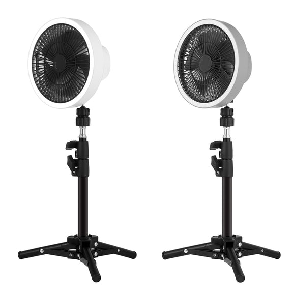 ZK-01 7 Inch Outdoor Camping LED Light Tripod Fan Portable Multifunctional Power Bank Hanging Fan(White)