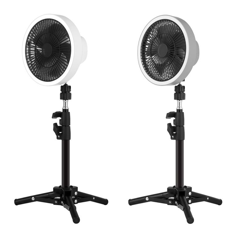 ZK-01 7 Inch Outdoor Camping LED Light Tripod Fan Portable Multifunctional Power Bank Hanging Fan(White)