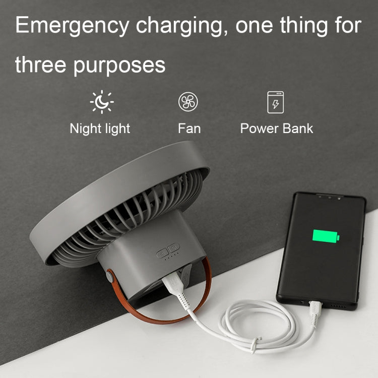 ZK-01 7 Inch Outdoor Camping LED Light Tripod Fan Portable Multifunctional Power Bank Hanging Fan(White)