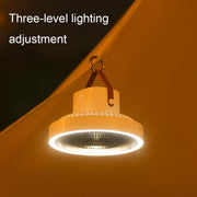ZK-01 7 Inch Outdoor Camping LED Light Tripod Fan Portable Multifunctional Power Bank Hanging Fan(White)