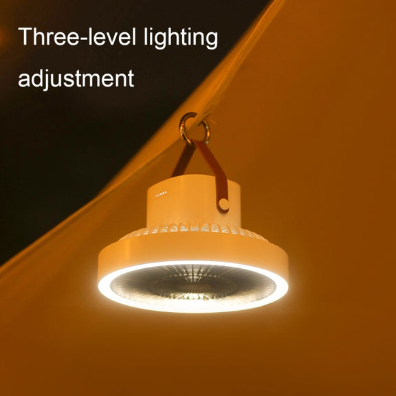 ZK-01 7 Inch Outdoor Camping LED Light Tripod Fan Portable Multifunctional Power Bank Hanging Fan(White)