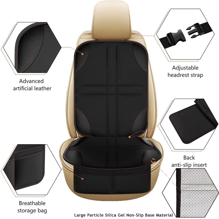2pcs Child Car Seat Protector Non-Slip Base Material + Waterproof 600D Fabric(Black Line) - free shipping - PMC TechLife - Order now!