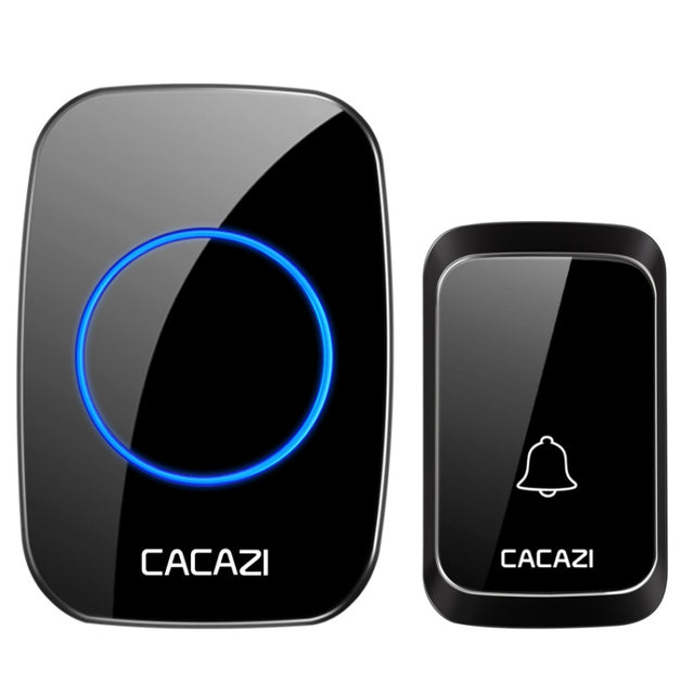 CACAZI A06-DC 1 To 1 Battery Type Smart Home Wireless Water-resistant Music Doorbell(Black)