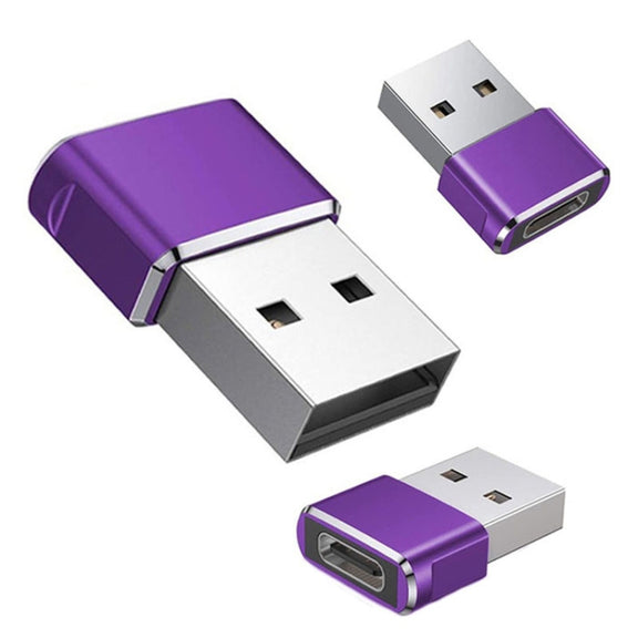 USB 2.0 Male To USB-C / Type-C Female Adapter, Support Charging & Transmission Data(Purple)