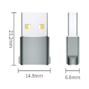 USB 2.0 Male To USB-C / Type-C Female Adapter, Support Charging & Transmission Data(Purple)