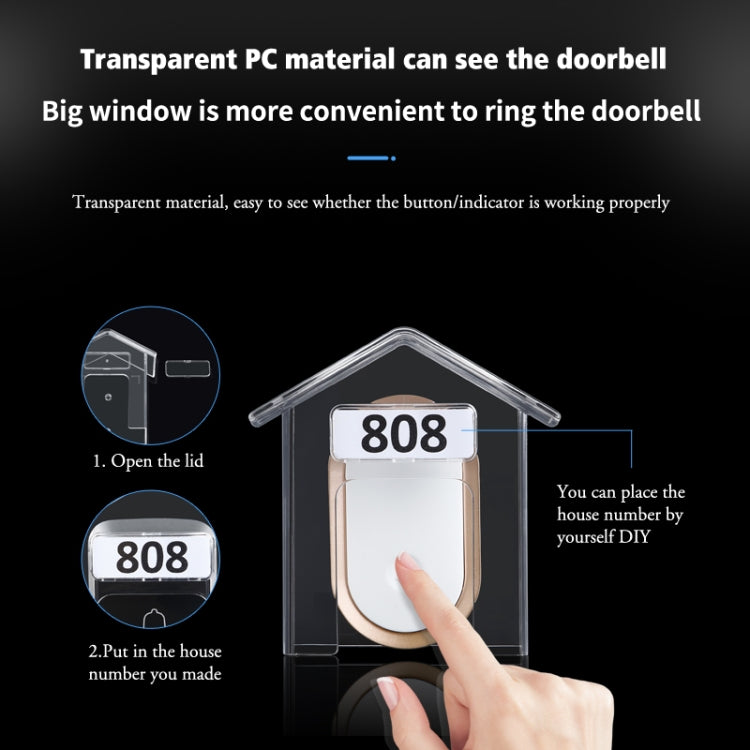 Wireless Doorbell Waterproof Cover Outdoor Doorbell Transparent Rain Protection Case(E30) - Other Device by PMC TechLife | Online Shopping South Africa | PMC TechLife