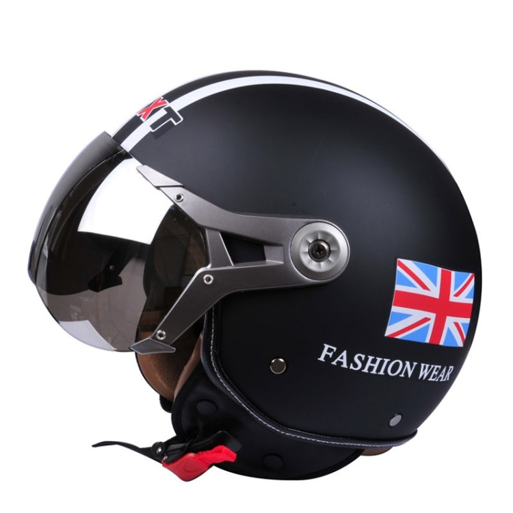 GXT Electric Vehicle Half Cover Helmet Four Seasons Retro Helmet, Size: L(Matte Black Flower) - Helmets by GXT | Online Shopping South Africa | PMC TechLife | Buy Now Pay Later Mobicred