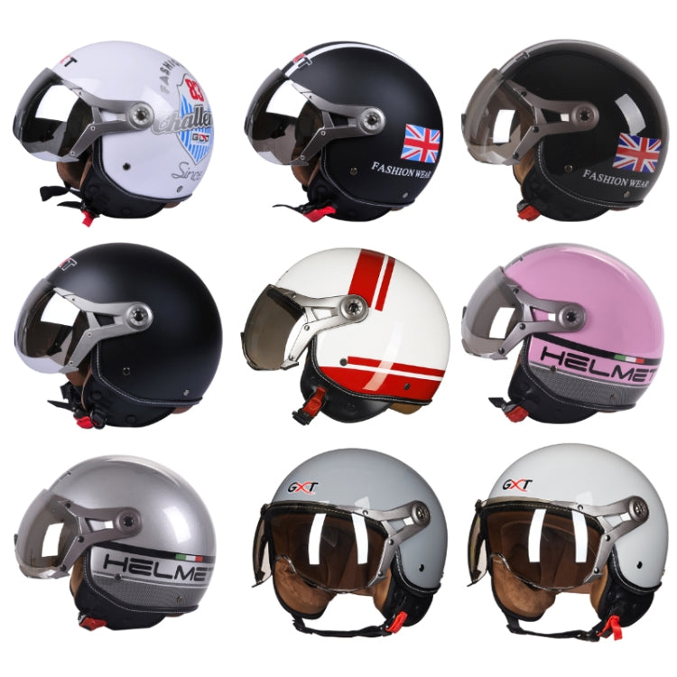 GXT Electric Vehicle Half Cover Helmet Four Seasons Retro Helmet, Size: XL(Cold Gray)
