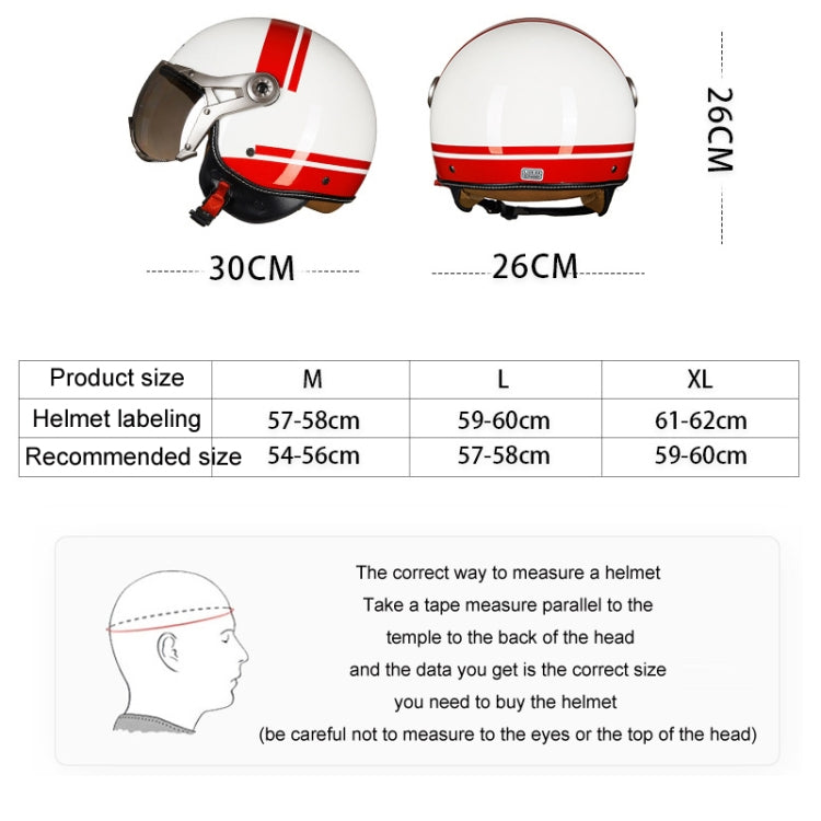 GXT Electric Vehicle Half Cover Helmet Four Seasons Retro Helmet, Size: M(Matte Black)